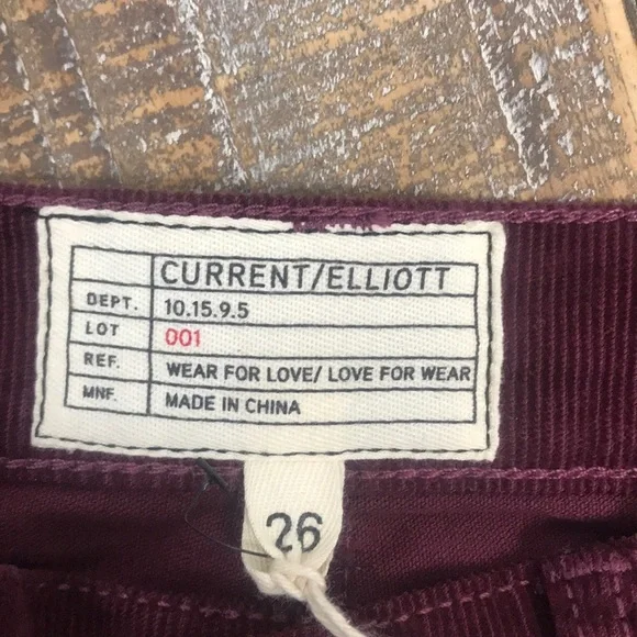 Current Eiliott NWT “The Stiletto” Cord Jeans. - Picture 4 of 4